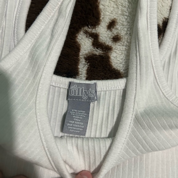 Tilly's White Ribbed Tank Top - Picture 2 of 2